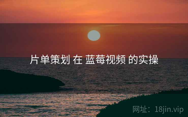 片单策划 在 蓝莓视频 的实操