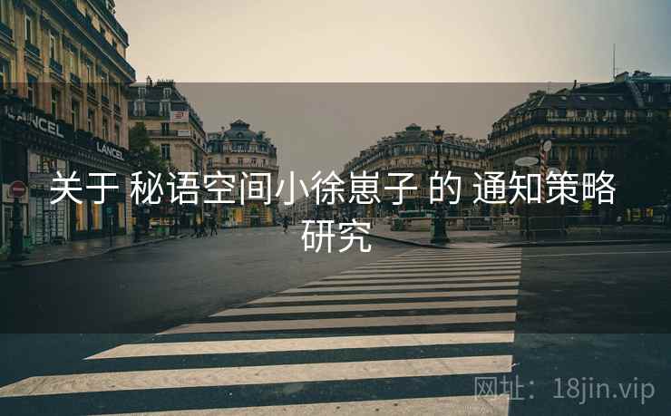 关于 秘语空间小徐崽子 的 通知策略 研究